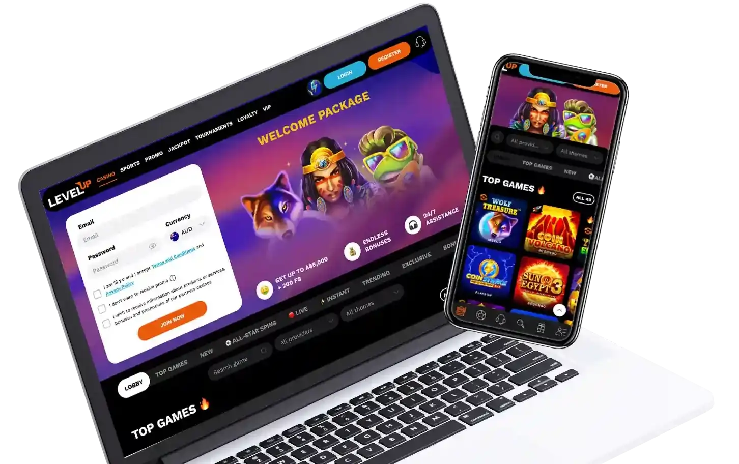 LevelUp Casino App-Screenshot